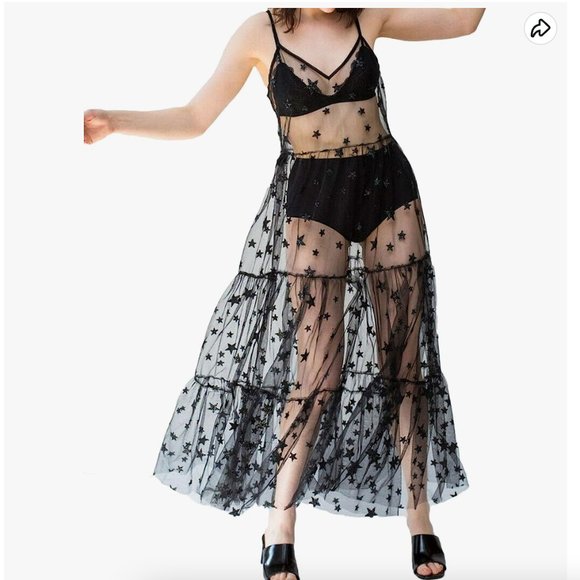 Star Lace Mesh Beach Festival Dress - Picture 1 of 3